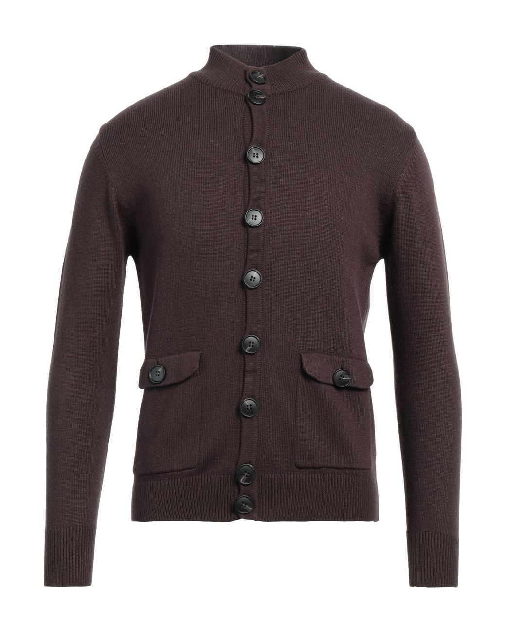 Cashmere Company Brown Wool-Cashmere Knit Cardigan for men