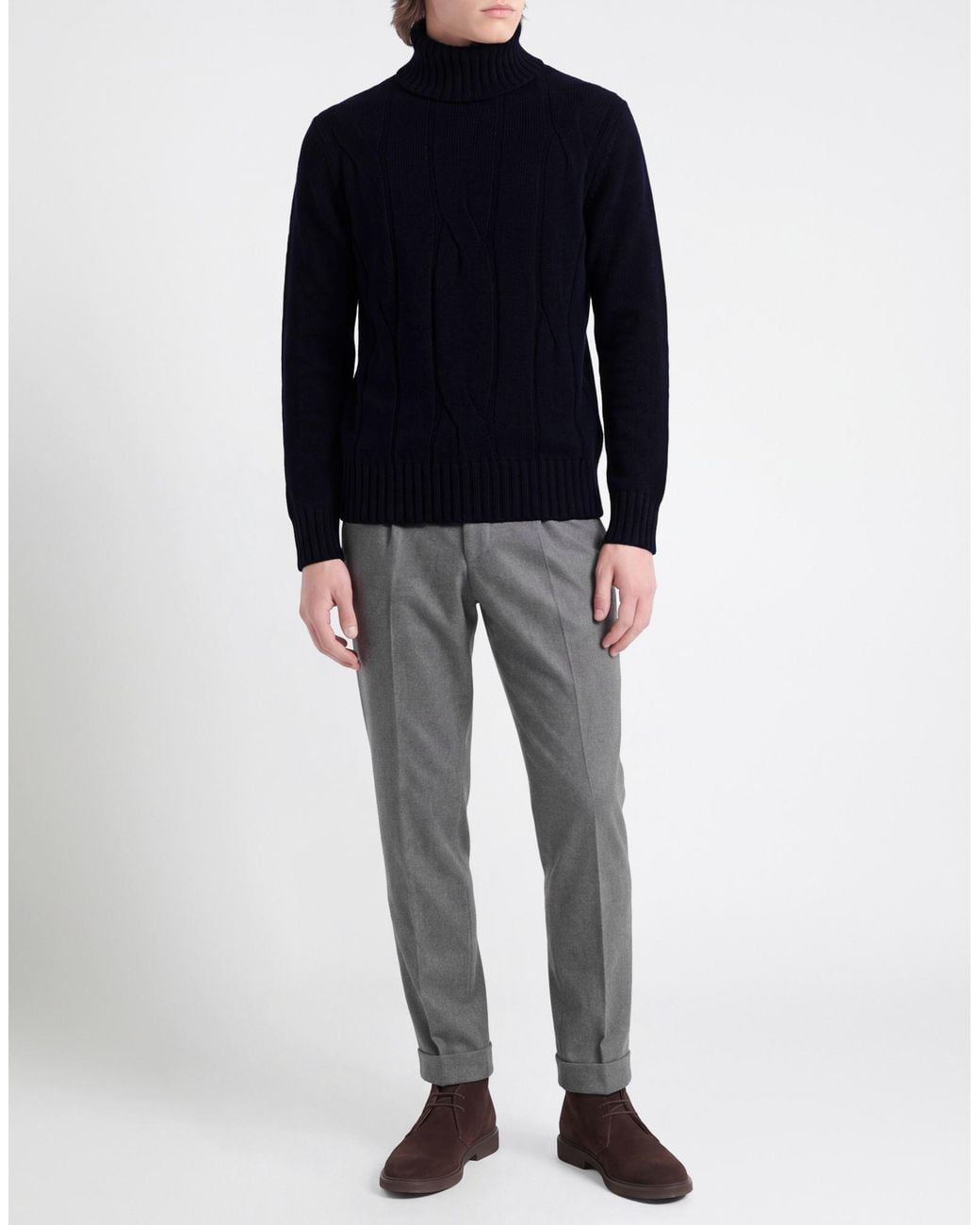 Alpha Studio Blue Midnight Turtleneck Cashmere for men