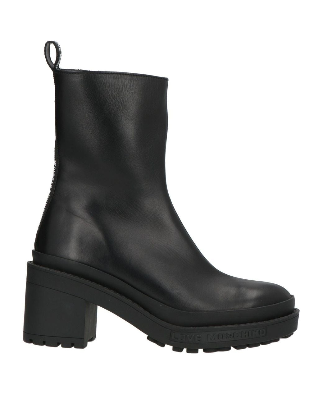 Love Moschino Black Ankle Boots Calfskin