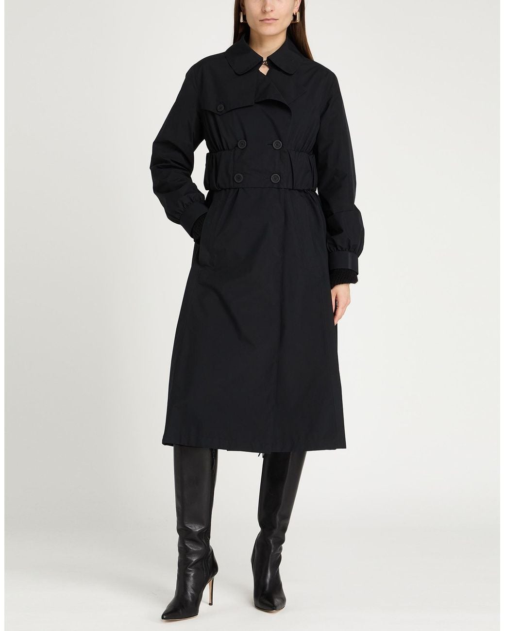 Herno Black Overcoat & Trench Coat Polyester