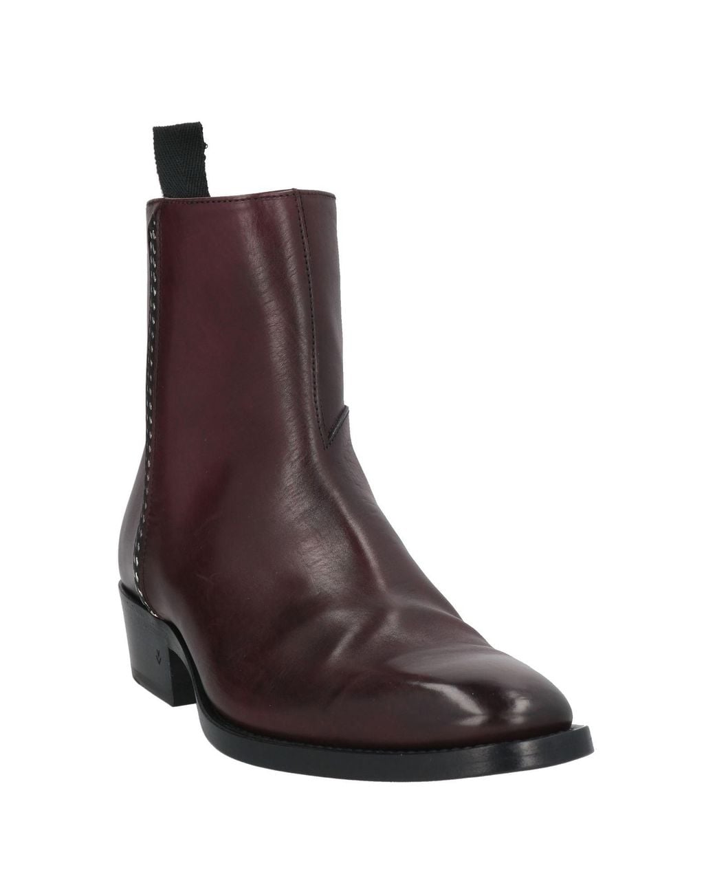 John Varvatos Brown Burgundy Ankle Boots Leather for men