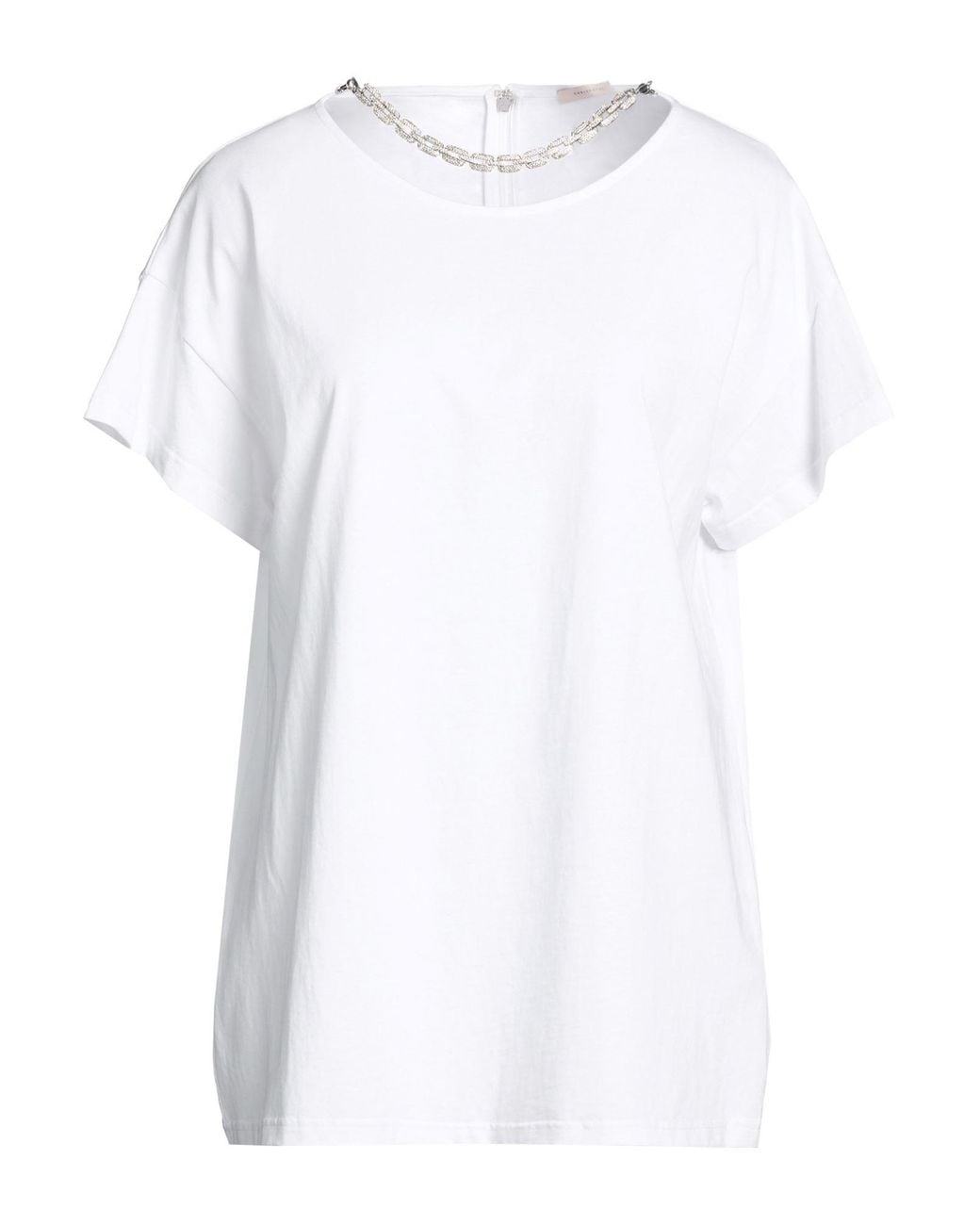 Christopher Kane White T-Shirt Organic Cotton, Metal, Glass