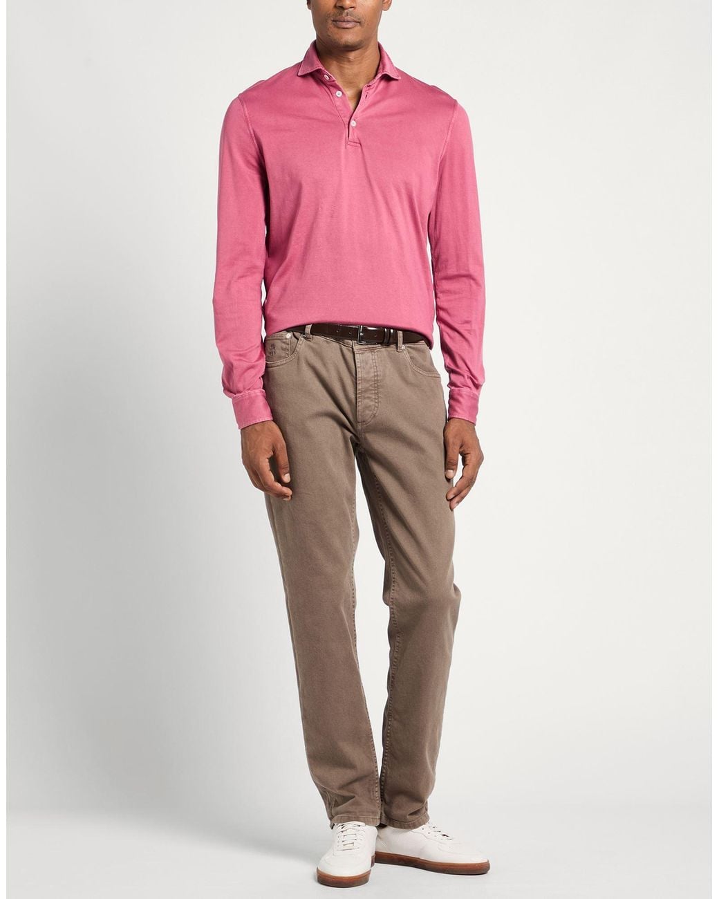 Fedeli Pink Polo Shirt Organic Cotton for men
