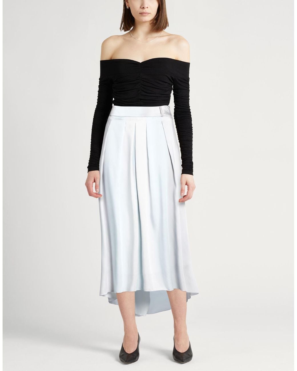 Peserico White Midi Skirt Polyester