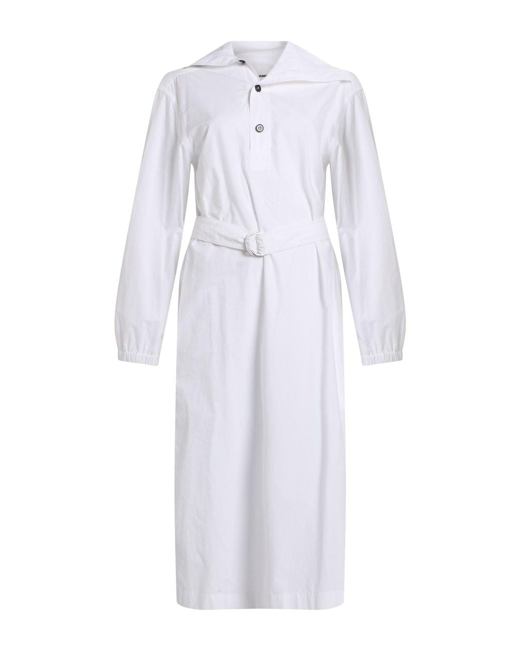 Jil Sander White Midi Dress Cotton