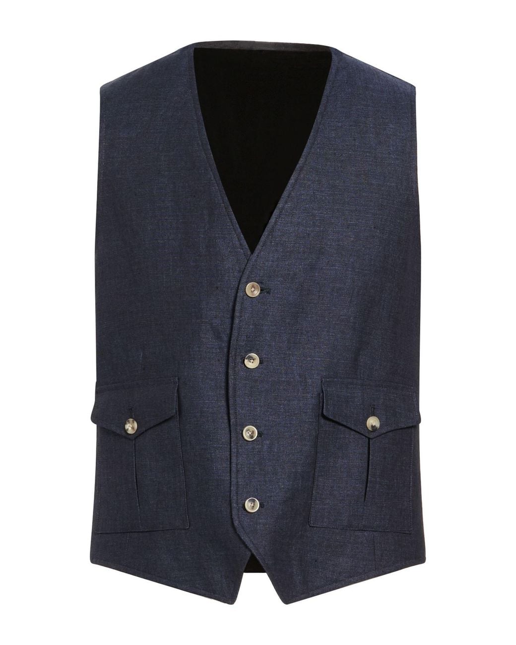 Sartoria Latorre Blue Tailored Vest Linen for men