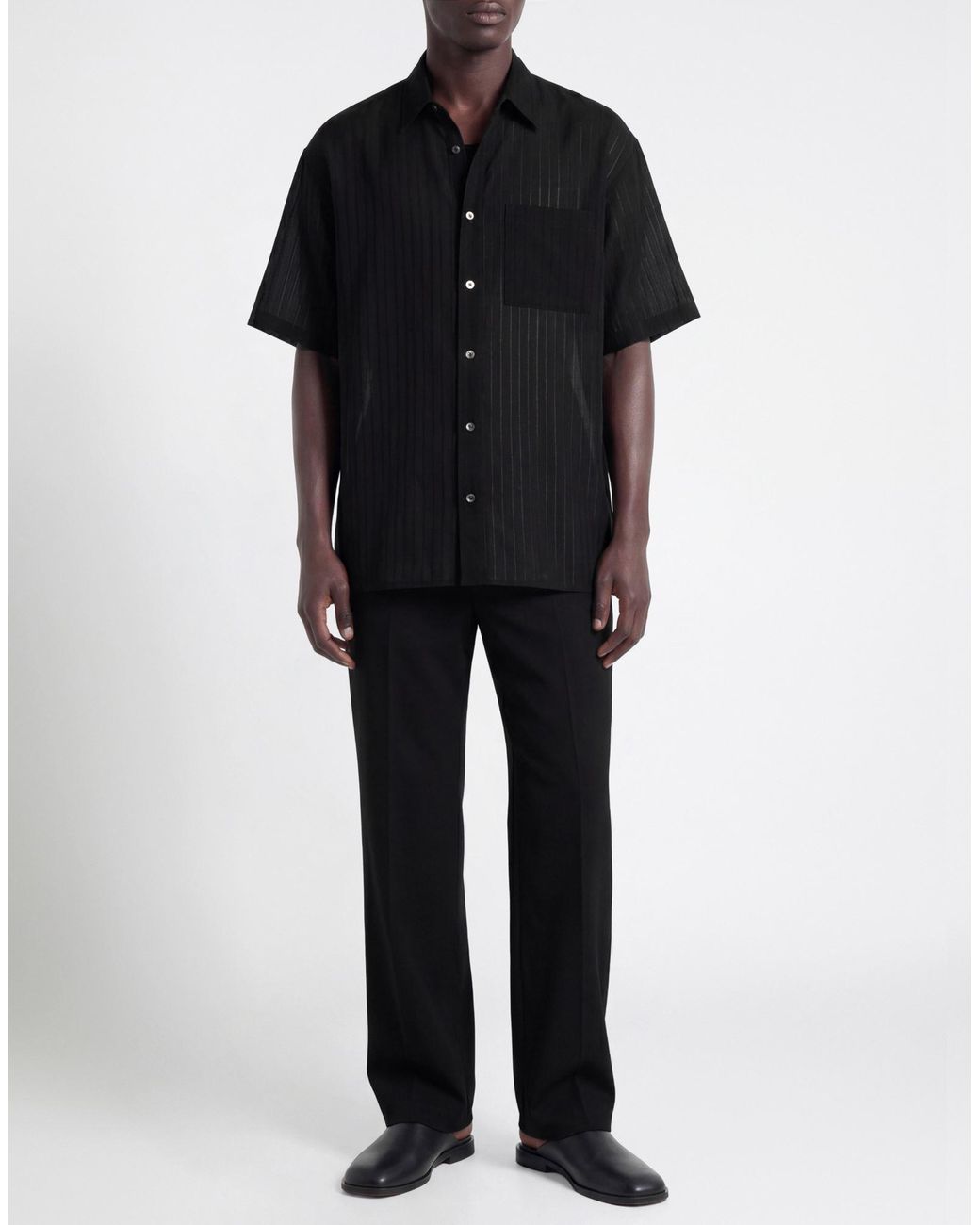 Attachment Black Shirt Cotton, Cupro, Tencel for men