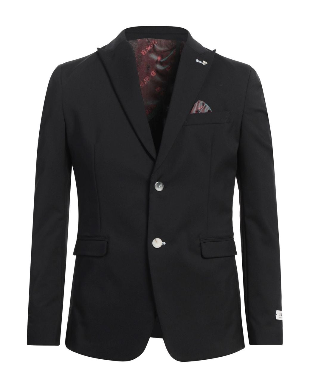 Berna Black Blazer Cotton, Polyamide, Elastane for men