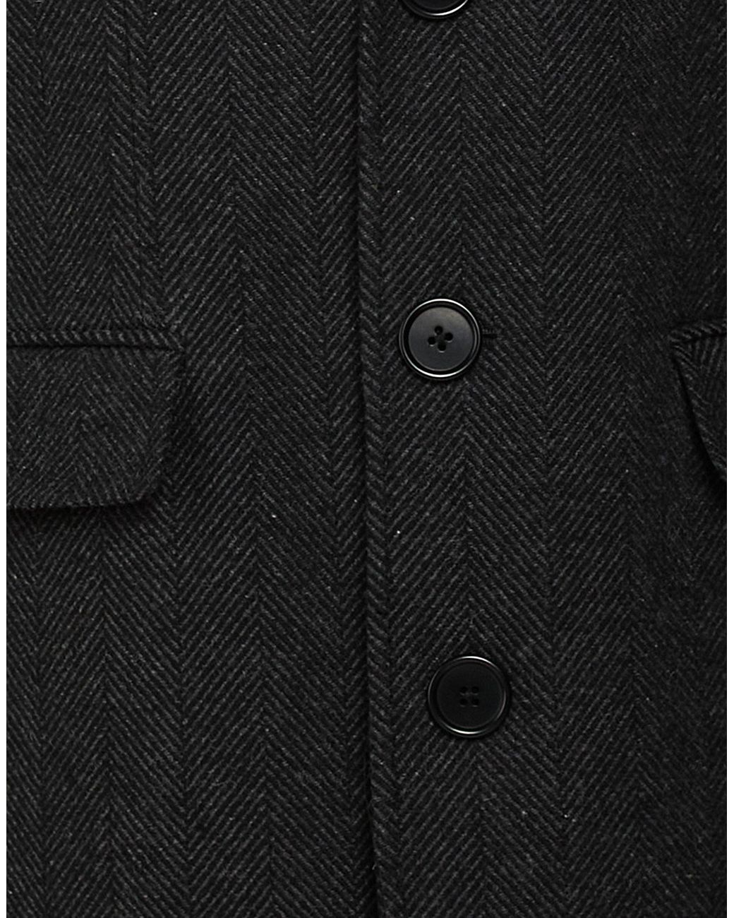 Tombolini Black Charcoal Coat Wool, Polyamide for men