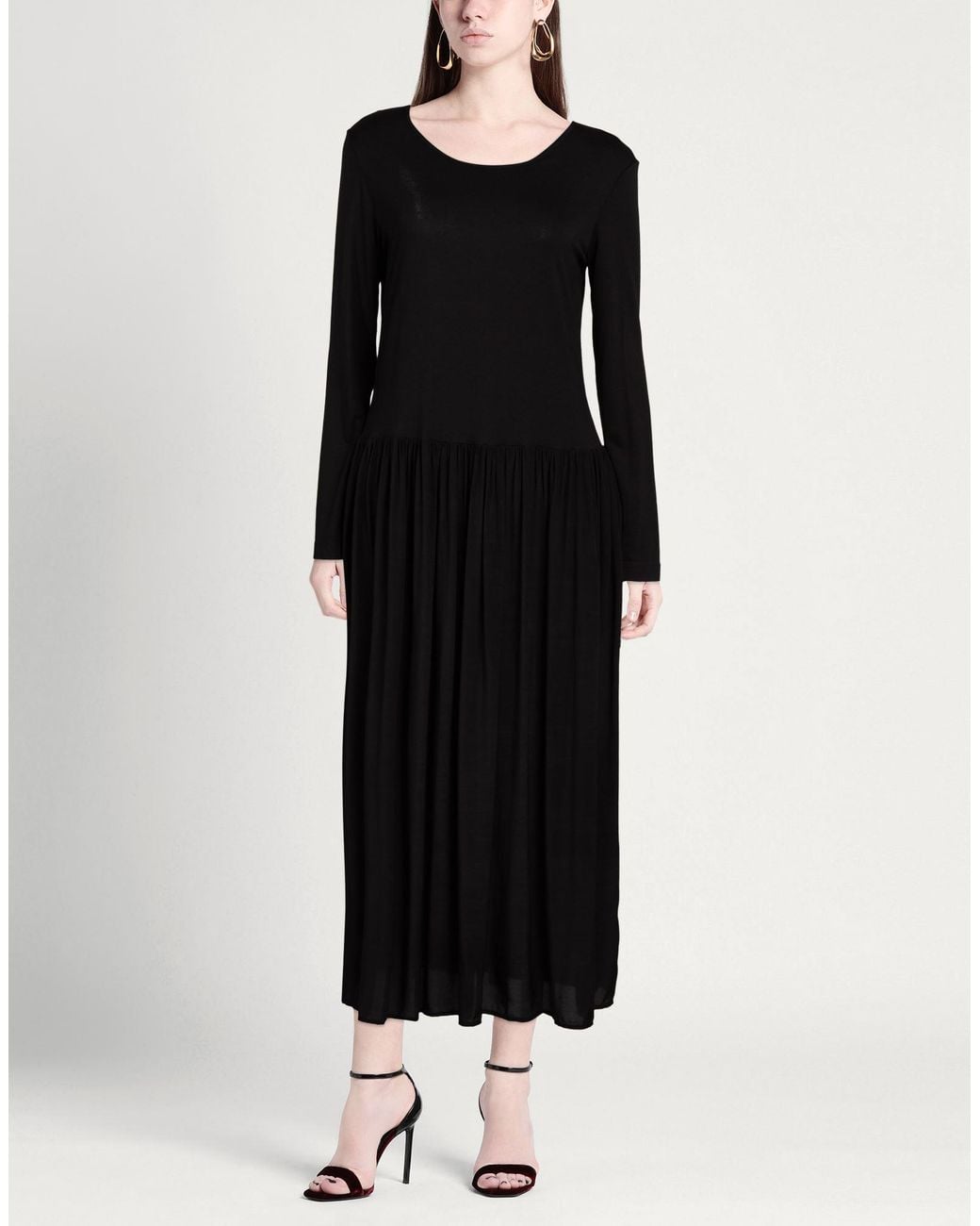 European Culture Black Maxi Dress Viscose, Elastane
