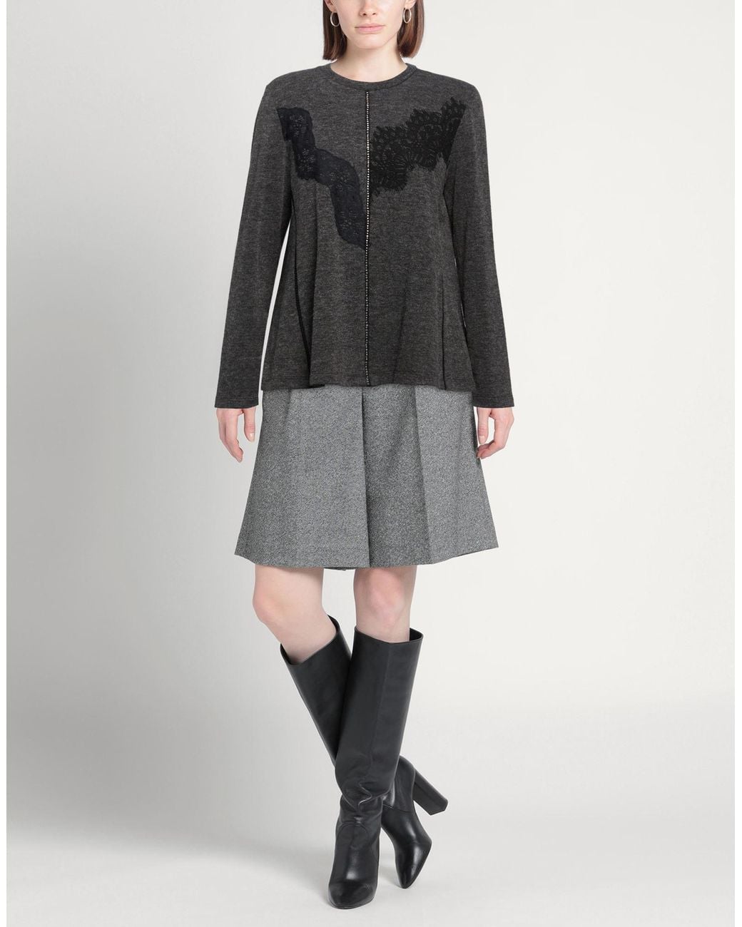 MEIMEIJ Black Sweater Polyester, Viscose, Elastane