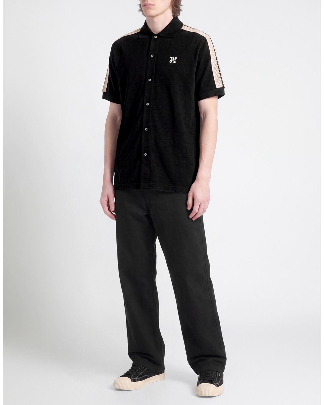 Palm Angels Black Shirt Cotton for men
