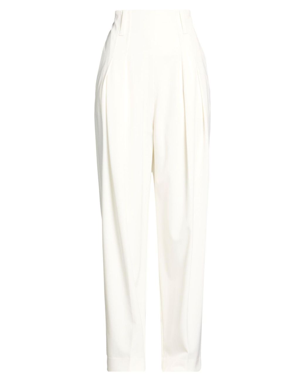 Victoria Beckham White Pants Wool, Polyester