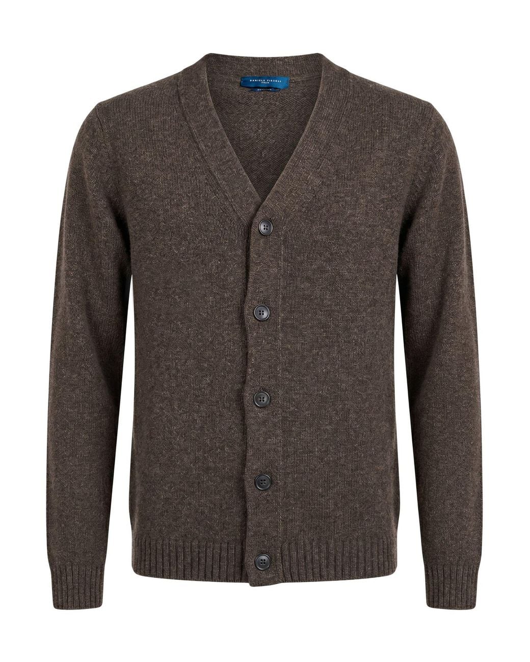 Daniele Fiesoli Black Cardigan Geelong Wool for men