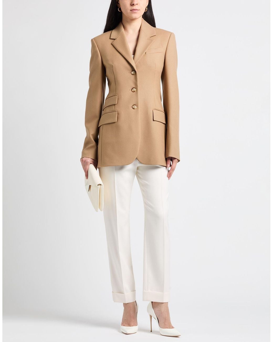 Sportmax Natural Blazer Virgin Wool, Elastane