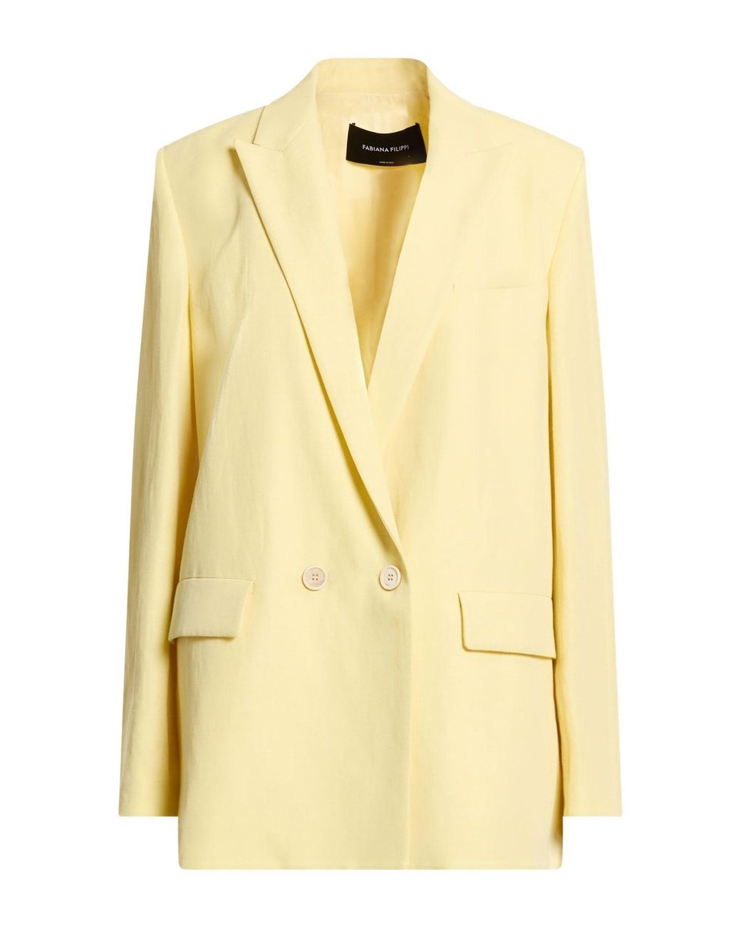 Fabiana Filippi Yellow Blazer Viscose, Linen