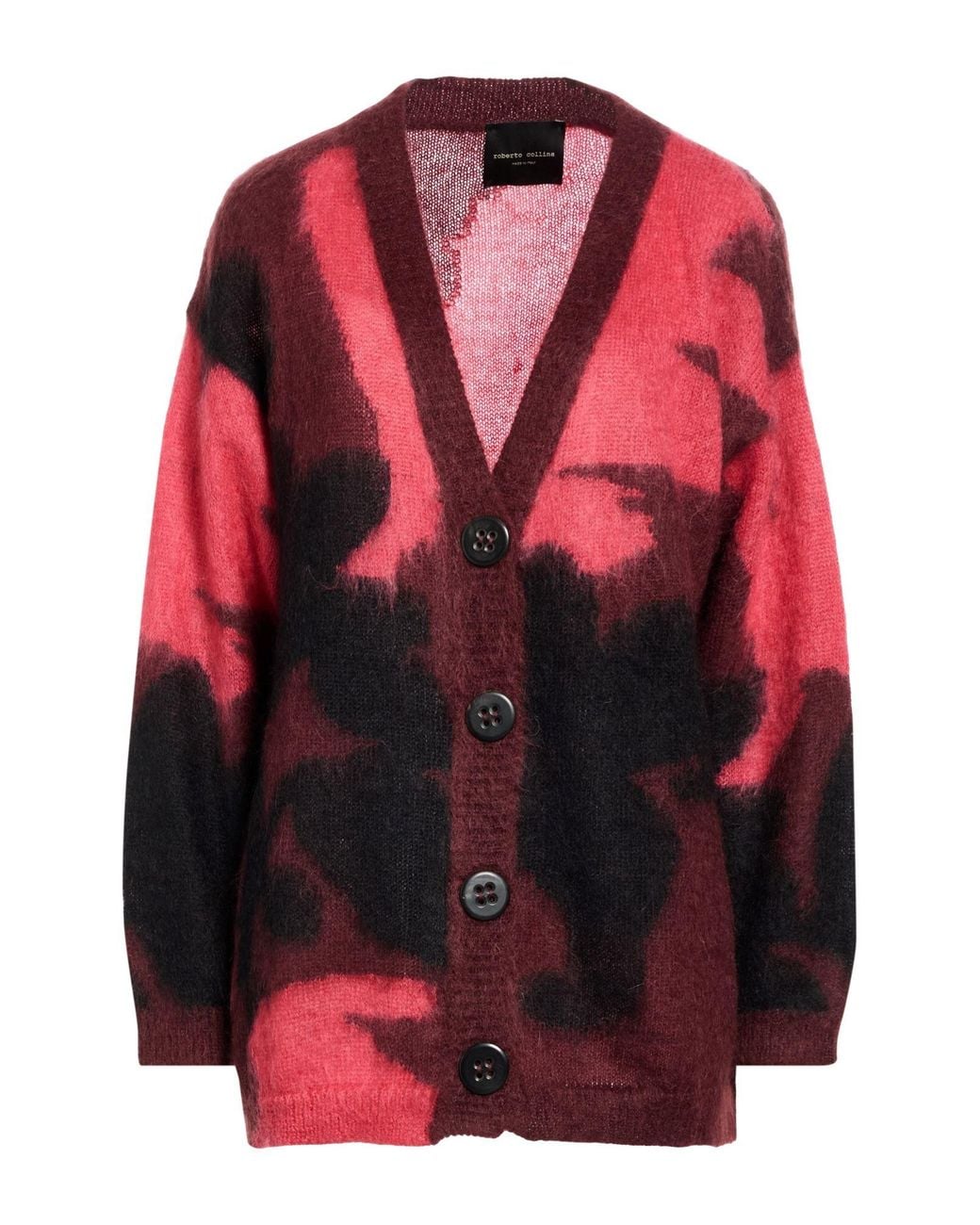 Roberto Collina Red Cardigan Mohair Wool, Polyamide, Wool
