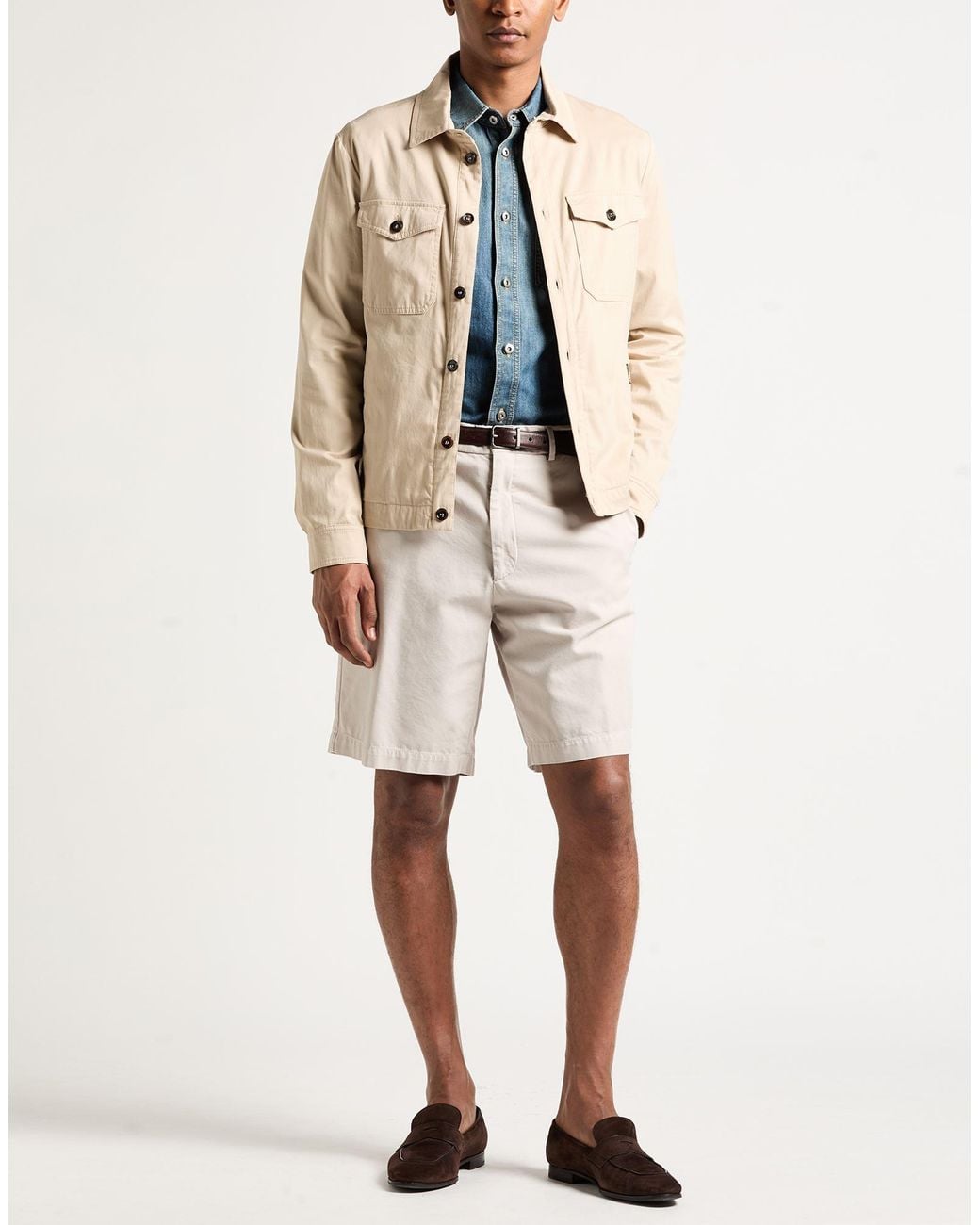 Moorer Natural Jacket Cotton, Silk, Elastane for men