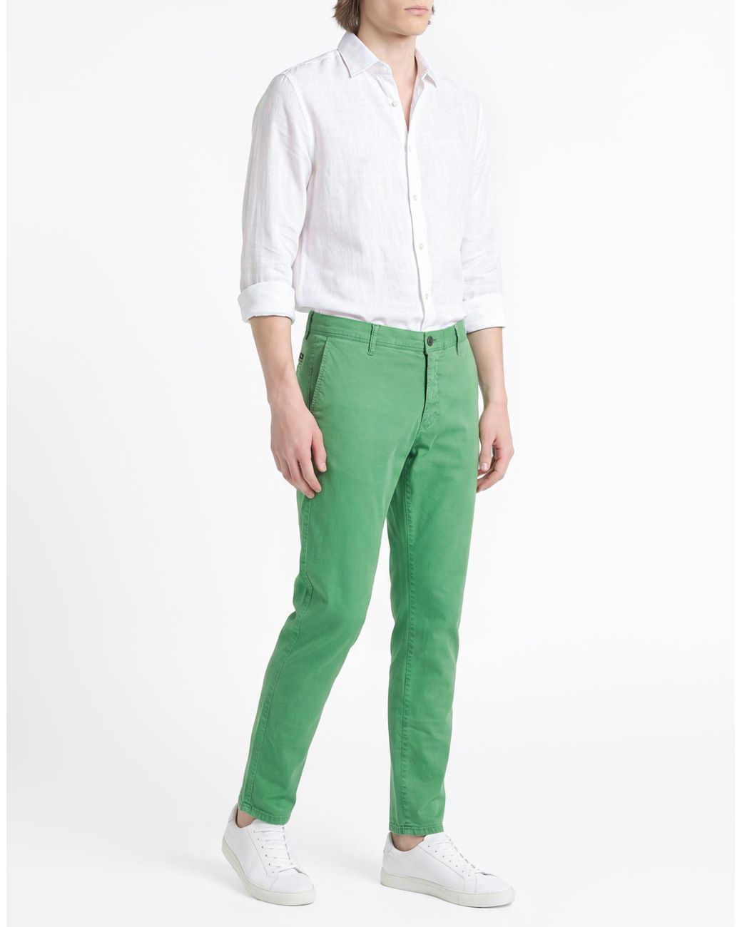 Incotex Green Slacks By Slowear Pants Cotton, Elastane for men