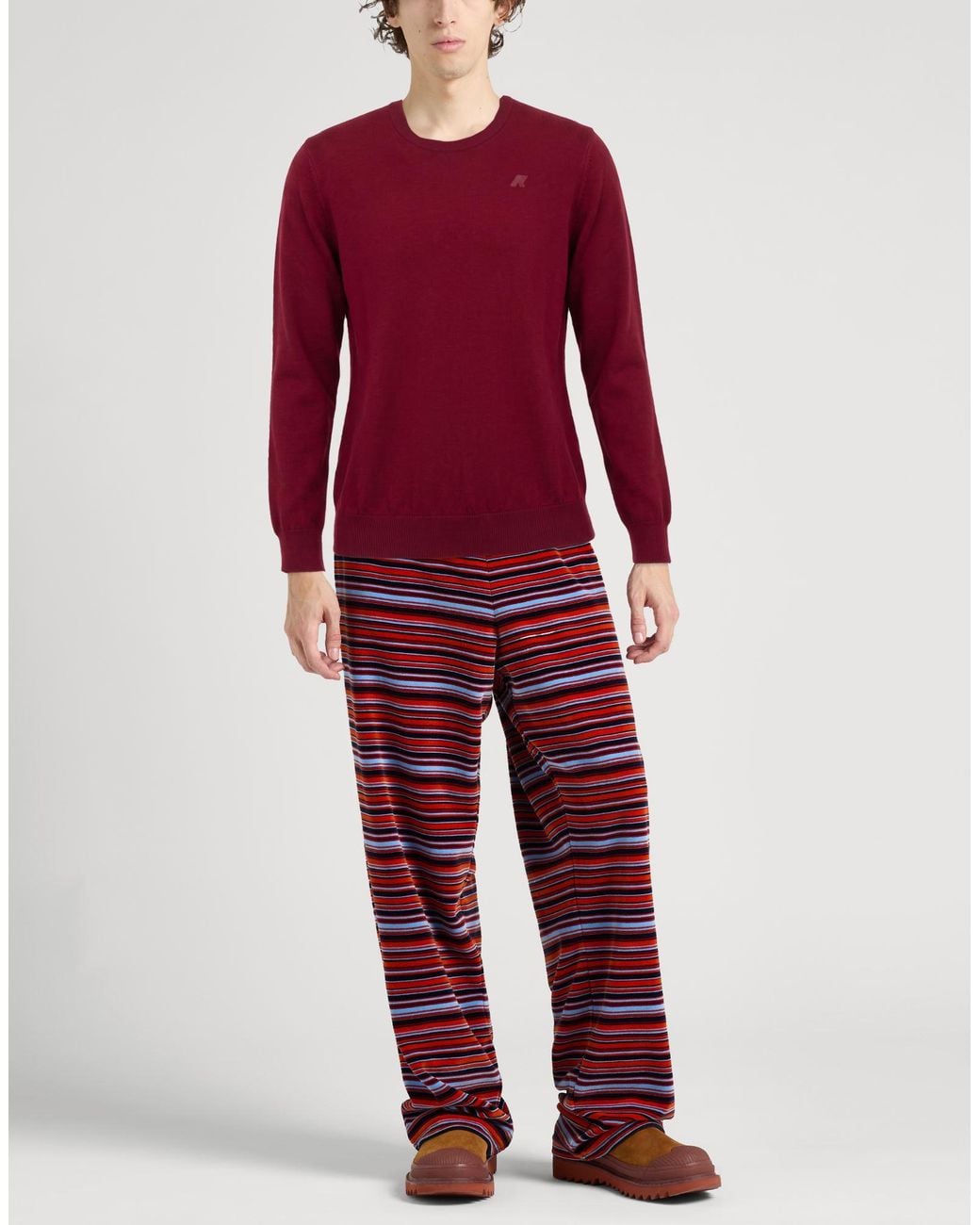 K-Way Red Burgundy Sweater Virgin Wool for men