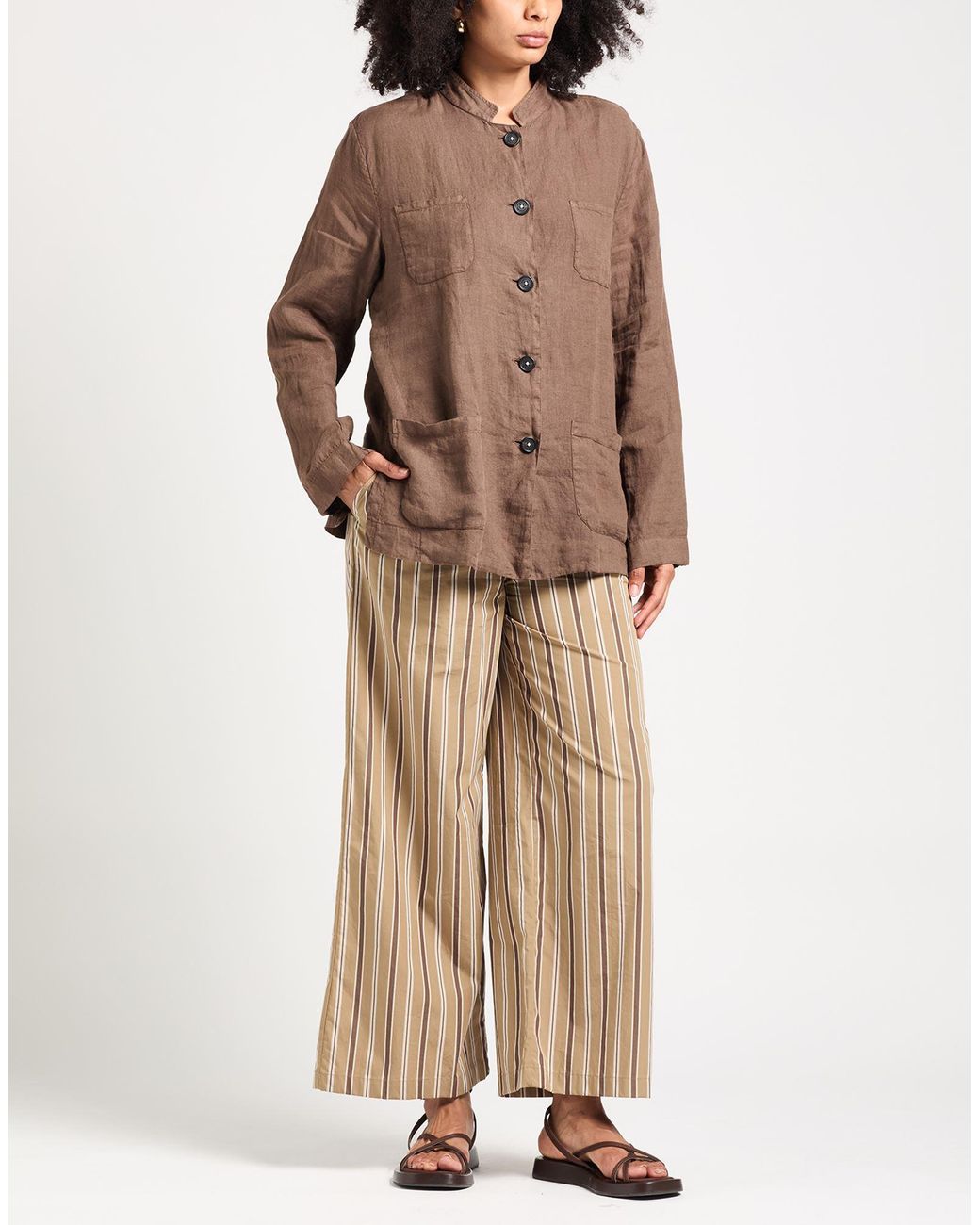 Alberta Ferretti Brown Jacket Linen