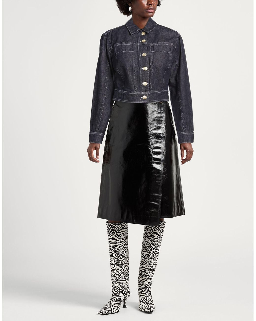 Karl Lagerfeld Blue Denim Outerwear Cotton