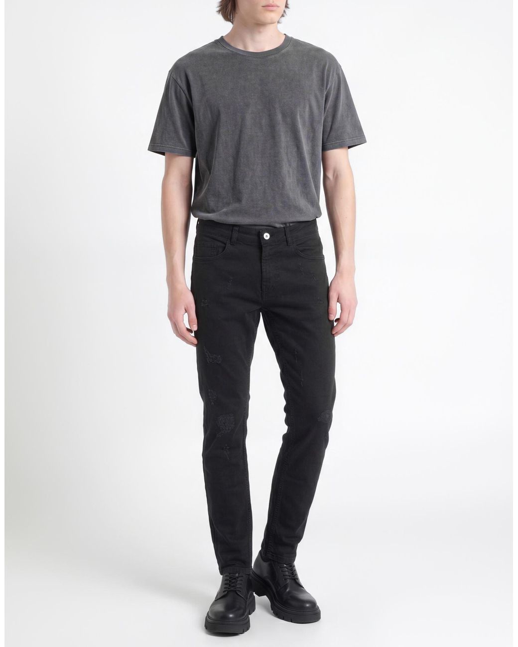 Massimo Rebecchi Black Pants Cotton, Elastane for men