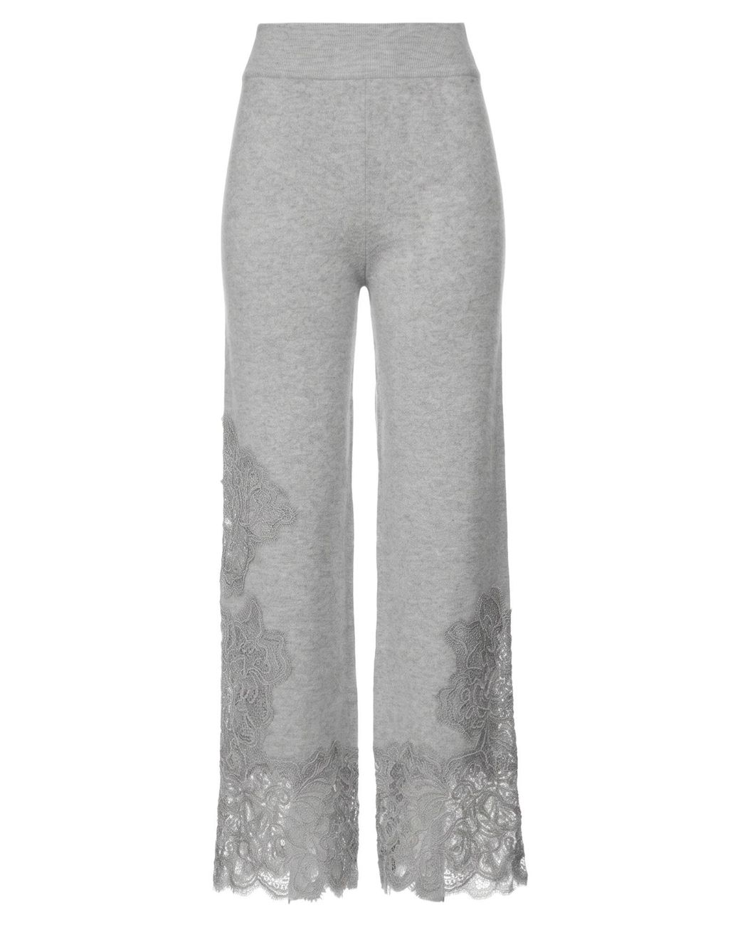 Ermanno Scervino Gray Cashmere Pants Cashmere, Cotton, Wool, Synthetic Fibers