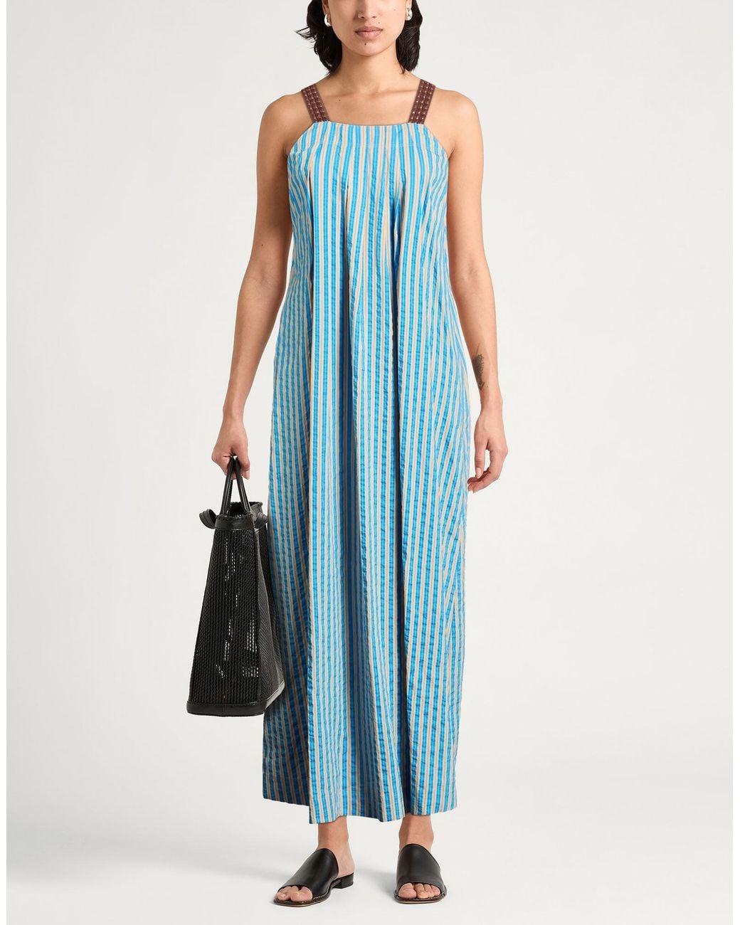 Alysi Blue Maxi Dress Cotton, Viscose, Silk