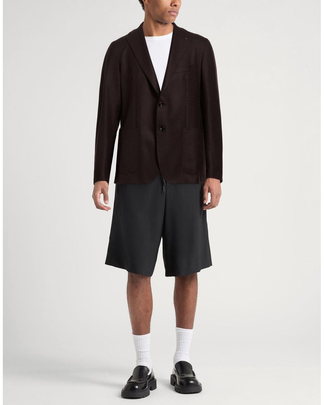 Tagliatore Black Burgundy Blazer Virgin Wool for men