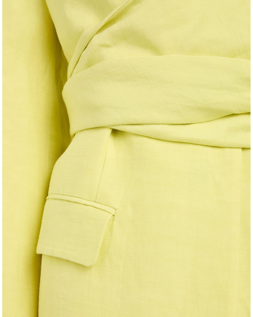 MSGM Yellow Blazer Linen, Viscose