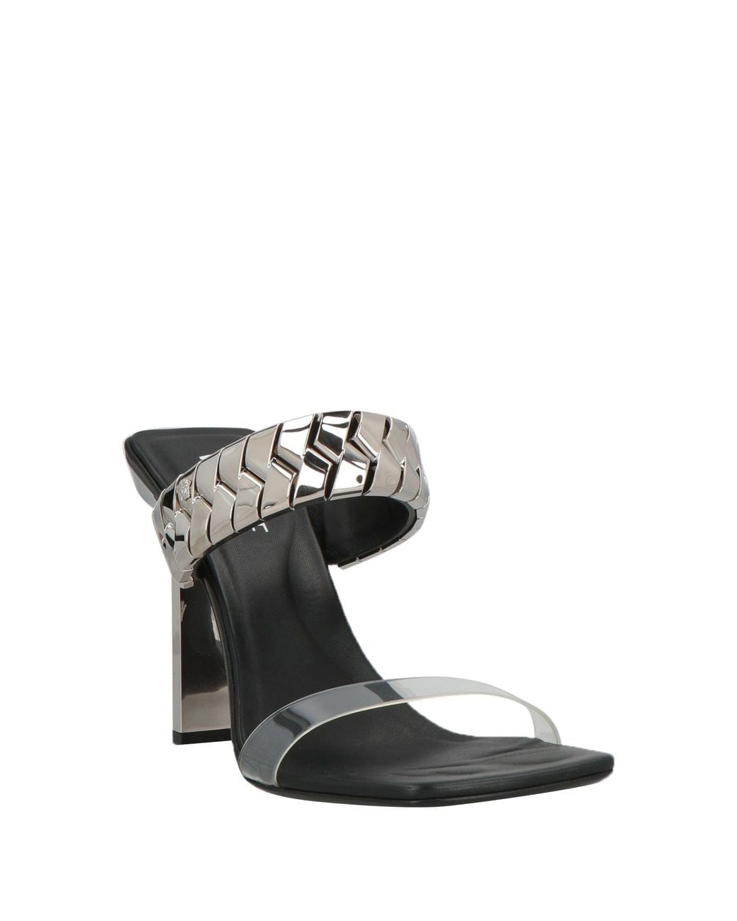 Versace White Sandals Calfskin, Pvc