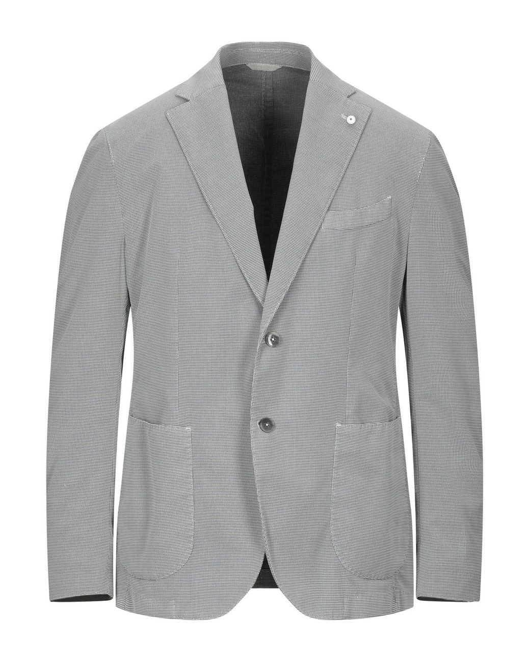 L.b.m. 1911 Gray Blazer Cotton, Polyamide, Elastane for men