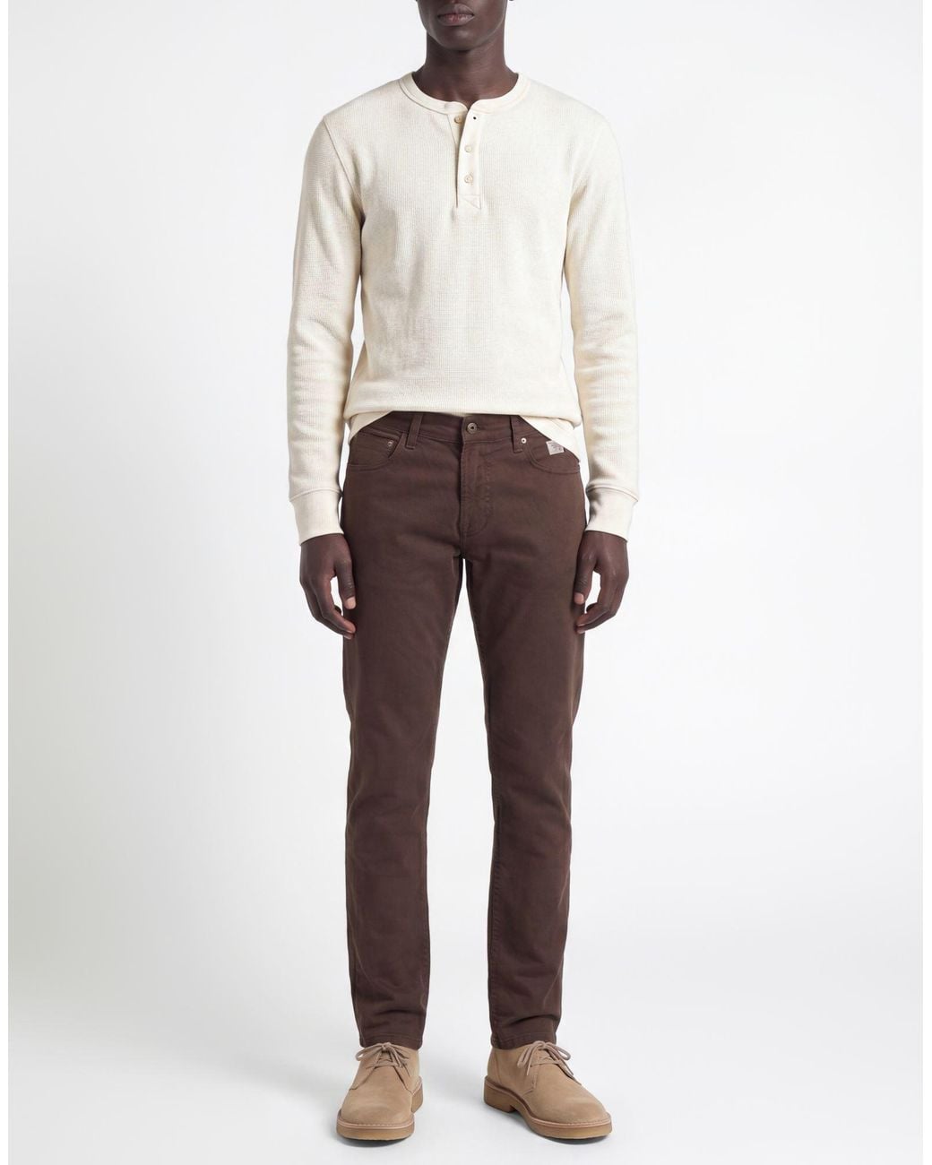 Roy Rogers Brown Pants Cotton, Elastane for men