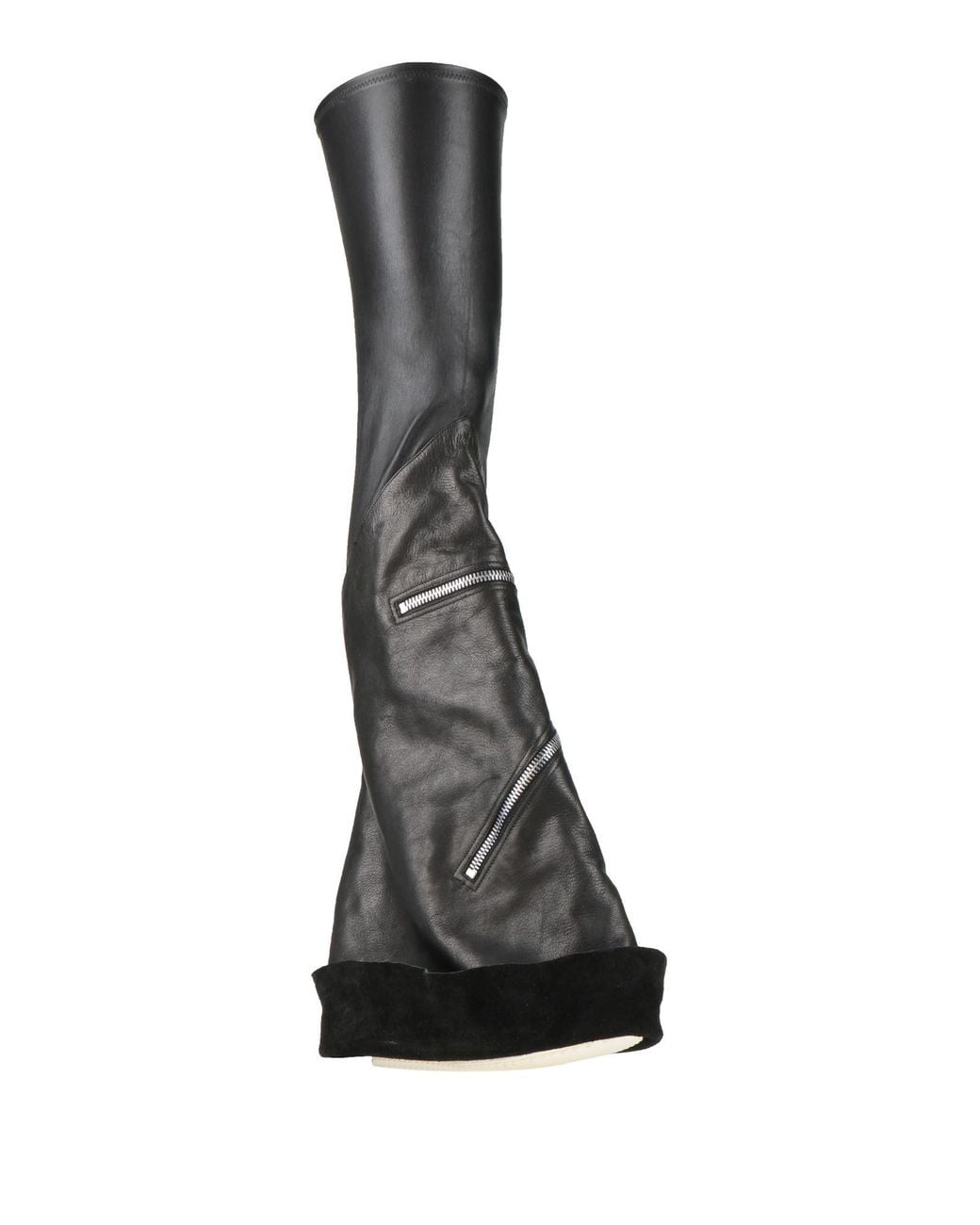 Rick Owens Black Boot Leather