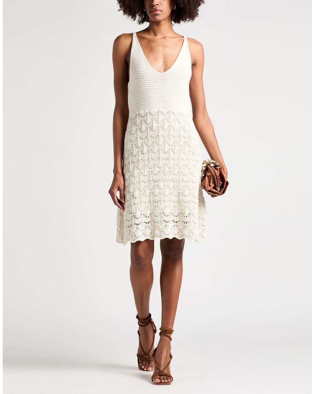 Eleventy Natural Mini Dresses