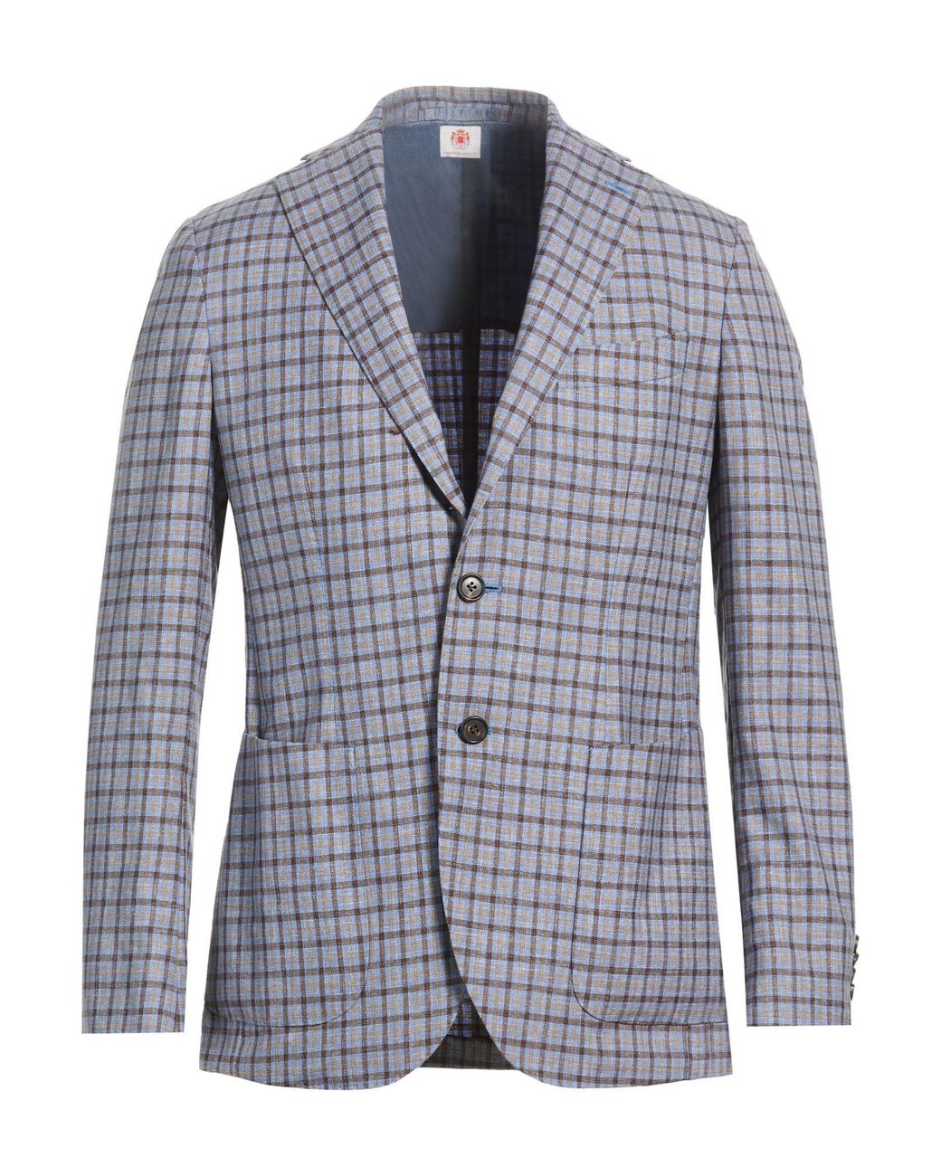 Luigi Borrelli Napoli Blue Slate Blazer Linen, Virgin Wool for men