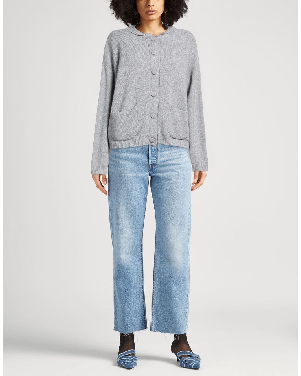 ViCOLO Gray Cardigan Viscose, Polyamide, Wool, Cashmere