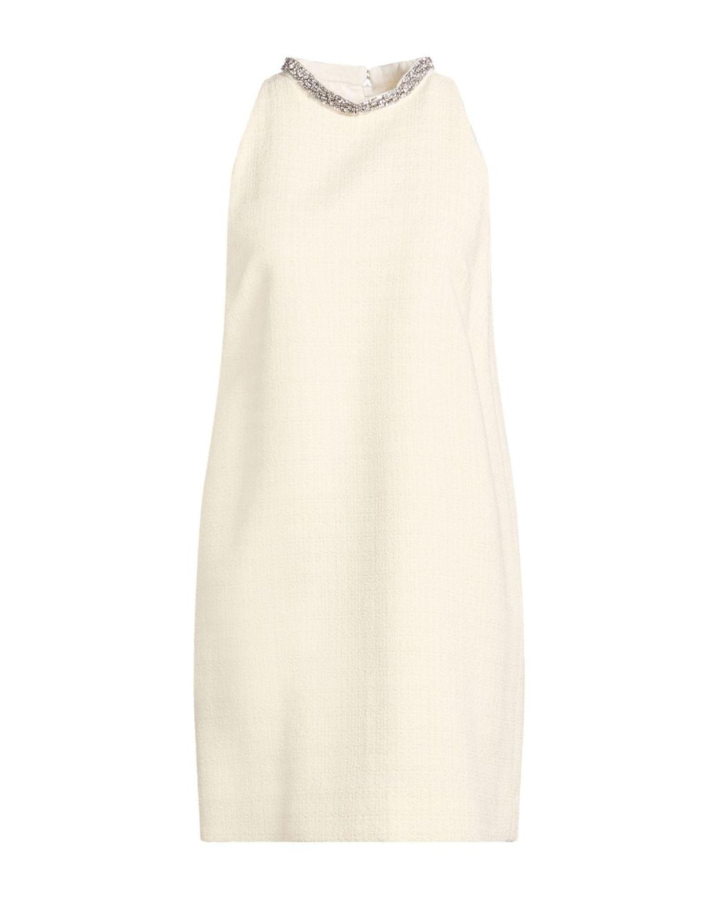 Sandro White Mini Dress Cotton, Viscose, Acrylic, Polyamide