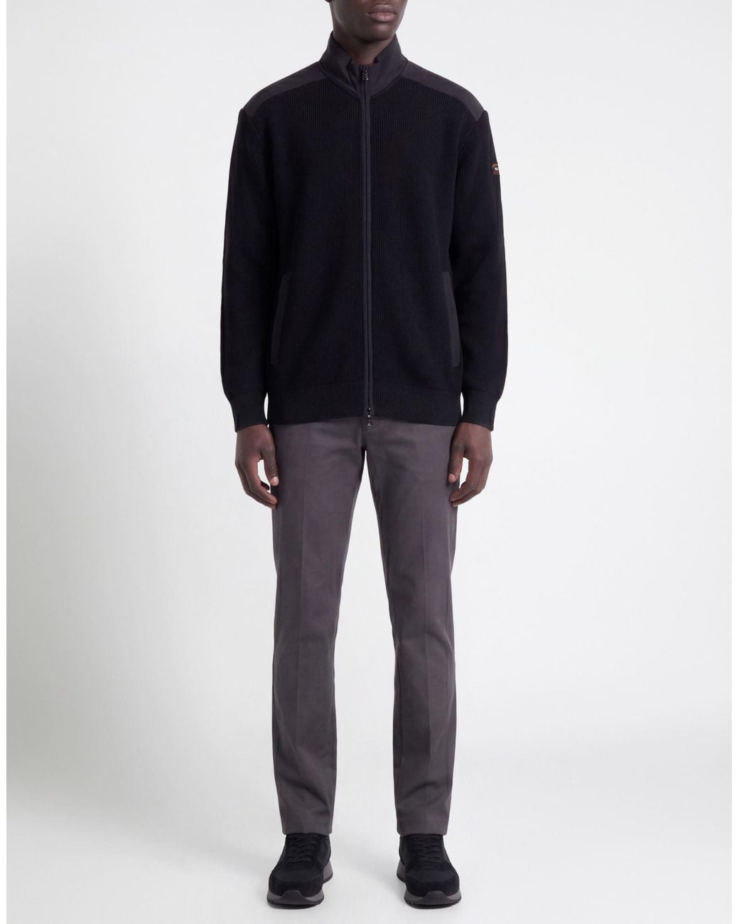 Paul & Shark Black Cardigan Virgin Wool for men