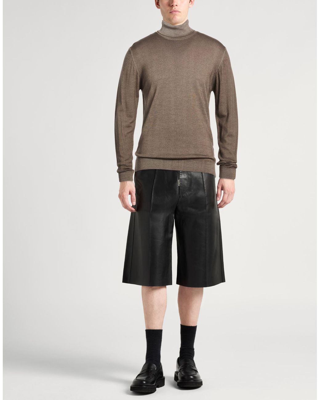 Daniele Fiesoli Brown Khaki Turtleneck Merino Wool for men