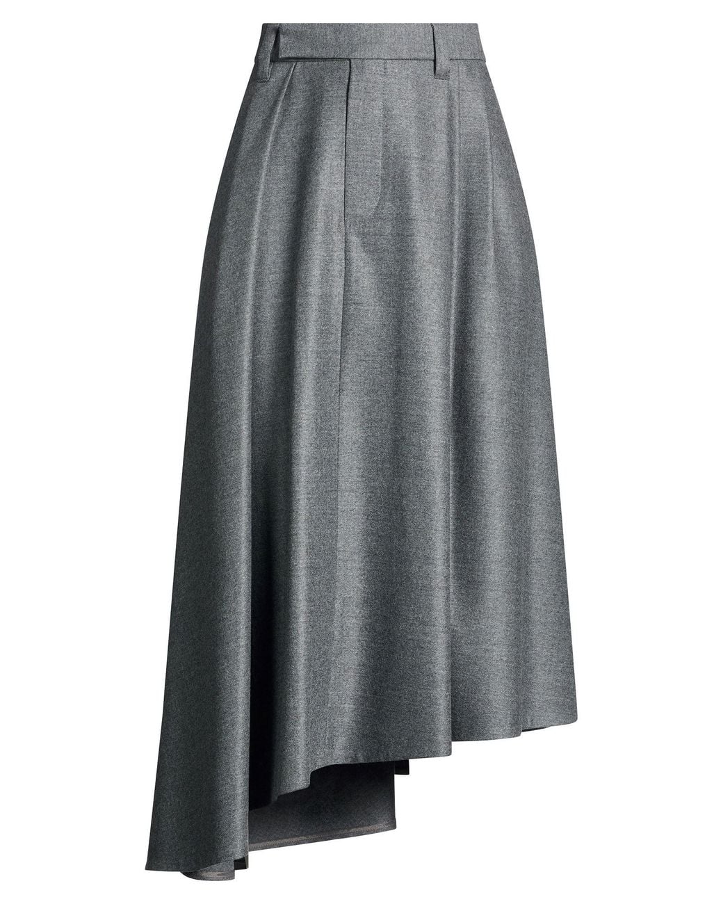 Brunello Cucinelli Gray Midi Skirt Virgin Wool