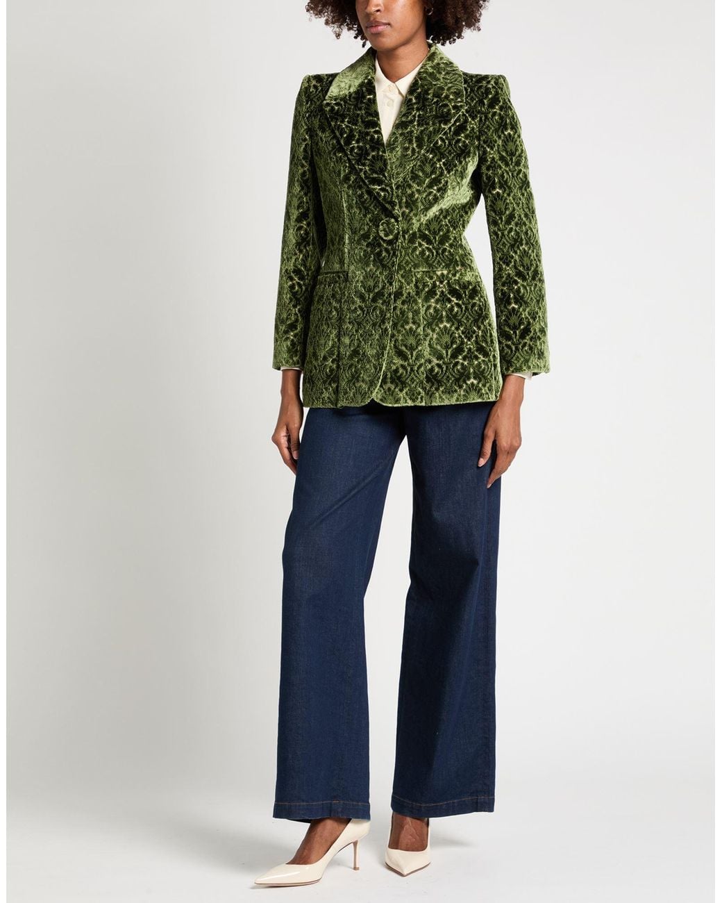 Burberry Green Blazer Viscose, Polyester, Cotton