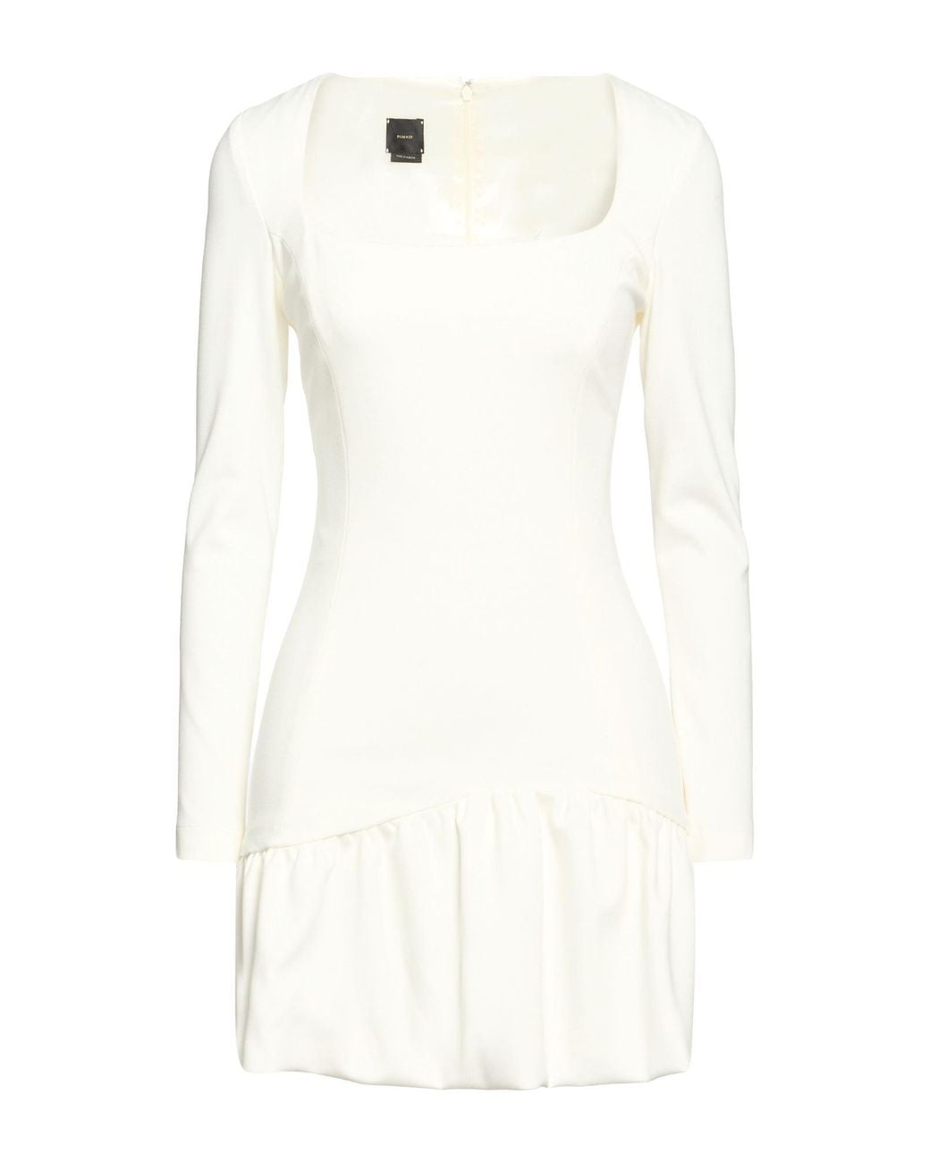 Pinko White Mini Dress Viscose, Nylon, Elastane