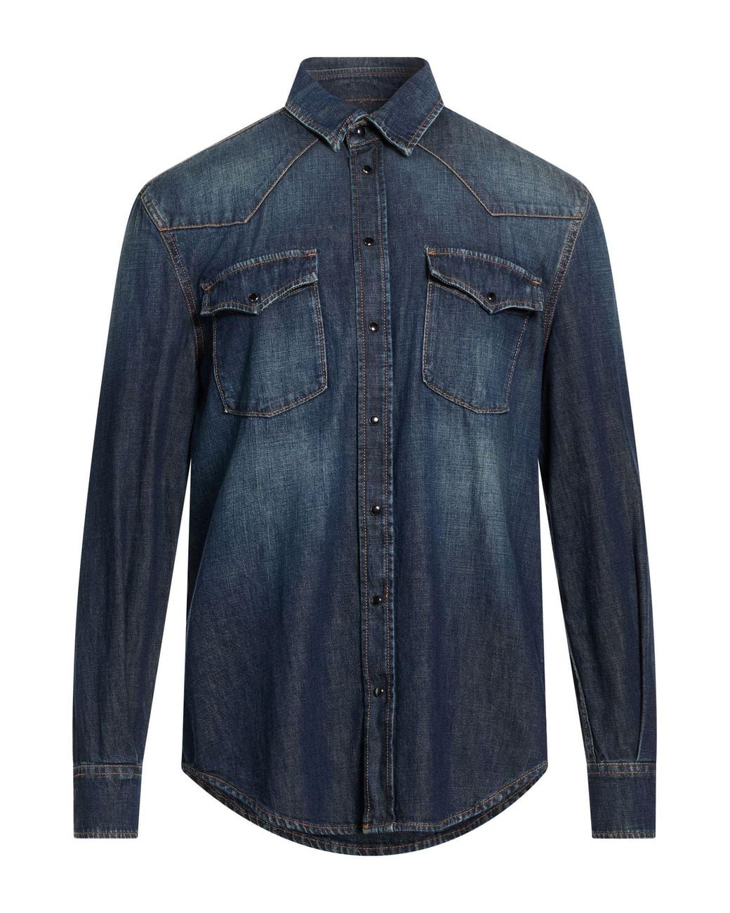 Dondup Blue Denim Shirt Cotton for men