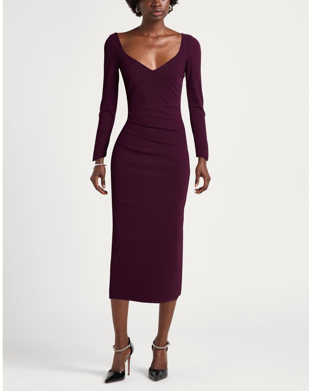 La Petite Robe Di Chiara Boni Purple Midi Dress Polyamide, Elastane