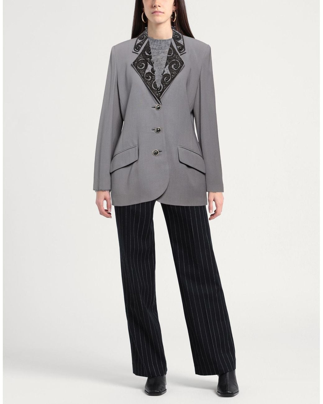 Clips Gray Blazer Wool