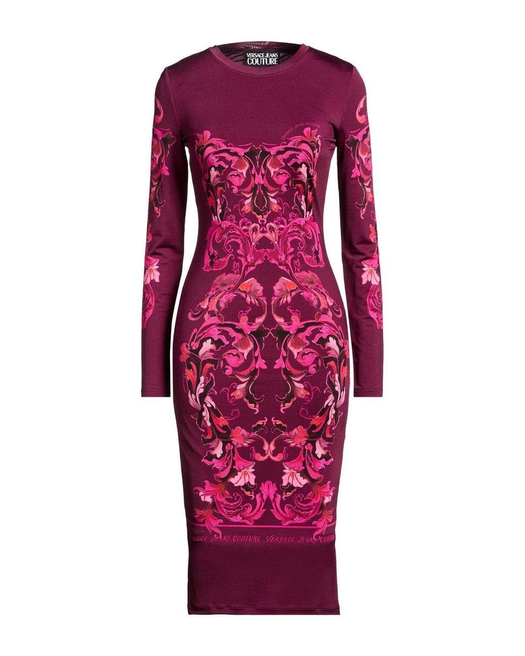 Versace Jeans Couture Red Midi Dress Viscose, Elastane
