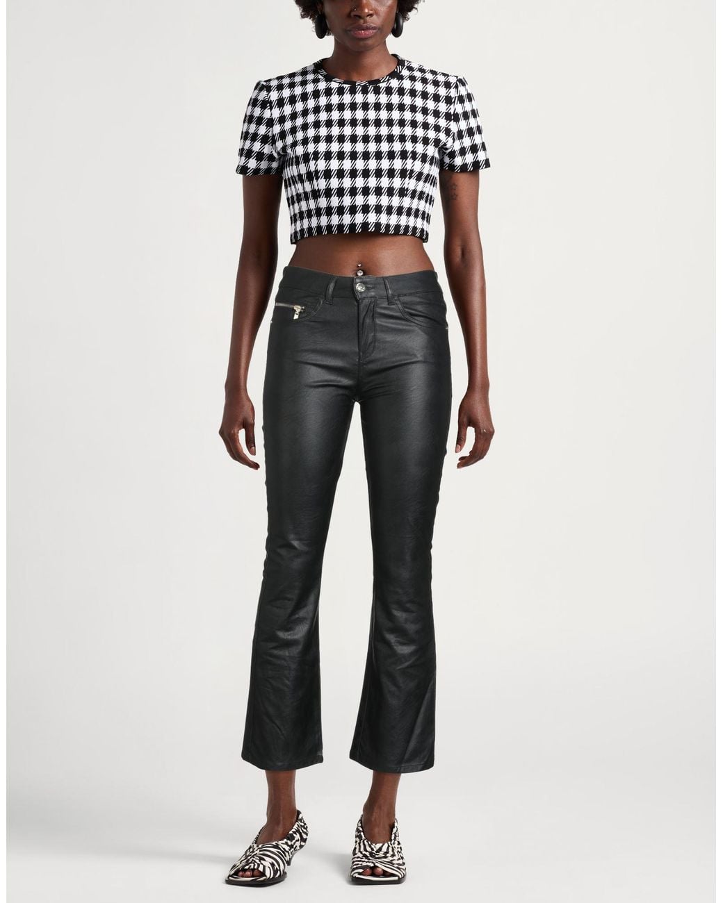 Kaos Black Pants Polyurethane, Viscose