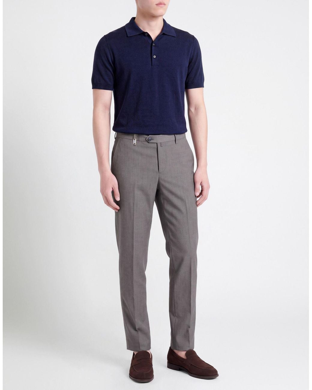 Barbati Gray Pants Polyester, Viscose, Wool, Elastane for men